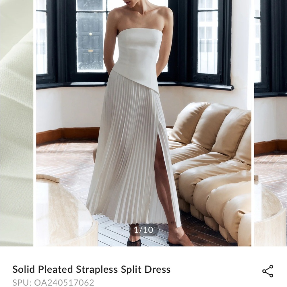 Elegant White Strapless Dress - Commense BNWT